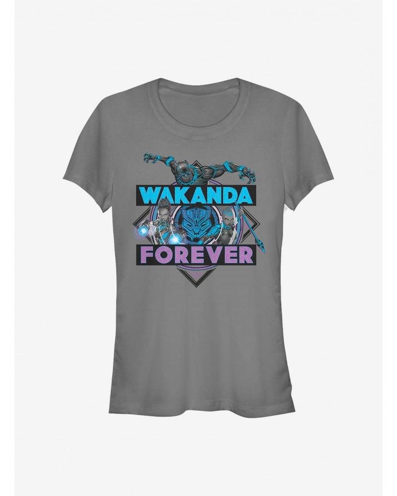 Marvel Black Panther Wakanda Crosshatch Girls T-Shirt $9.76 T-Shirts