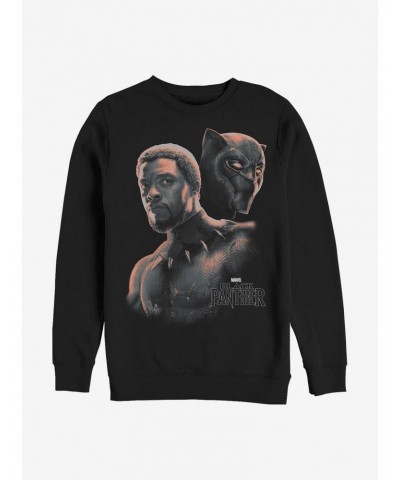 Marvel Black Panther T'Challa Unmasked Crew Sweatshirt $11.51 Sweatshirts