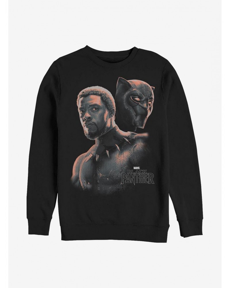 Marvel Black Panther T'Challa Unmasked Crew Sweatshirt $11.51 Sweatshirts