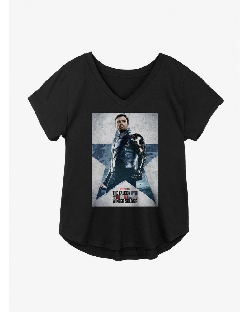 Marvel The Falcon And The Winter Soldier Bucky Poster Girls Plus Size T-Shirt $8.79 T-Shirts