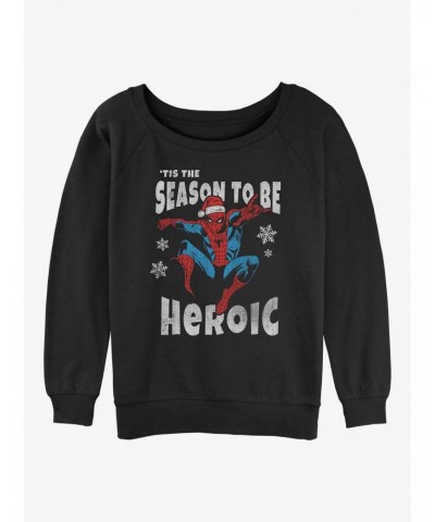 Marvel Spider-Man Tis The Season Girls Slouchy Sweatshirt $10.04 Sweatshirts