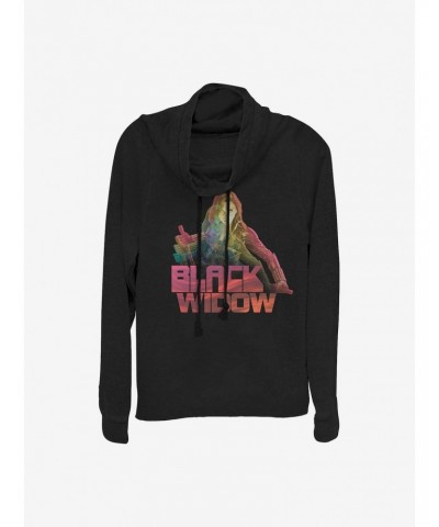 Marvel Black Widow 3D Cowlneck Long-Sleeve Girls Top $12.93 Tops