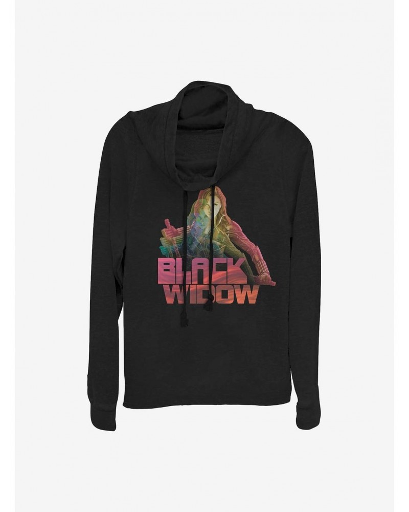 Marvel Black Widow 3D Cowlneck Long-Sleeve Girls Top $12.93 Tops