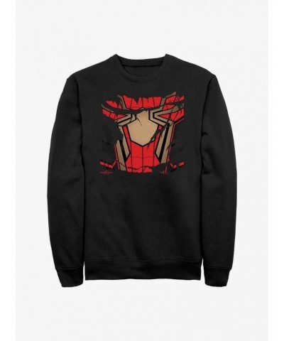 Marvel Spider-Man: No Way Home Ripped Suit Crew Sweatshirt $13.28 Sweatshirts