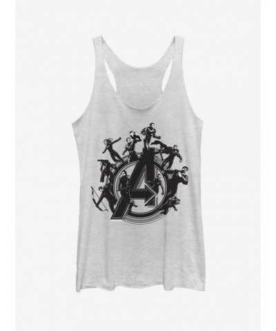 Marvel Avengers: Endgame Flying Heroes Girls White Heathered Tank Top $8.08 Tops