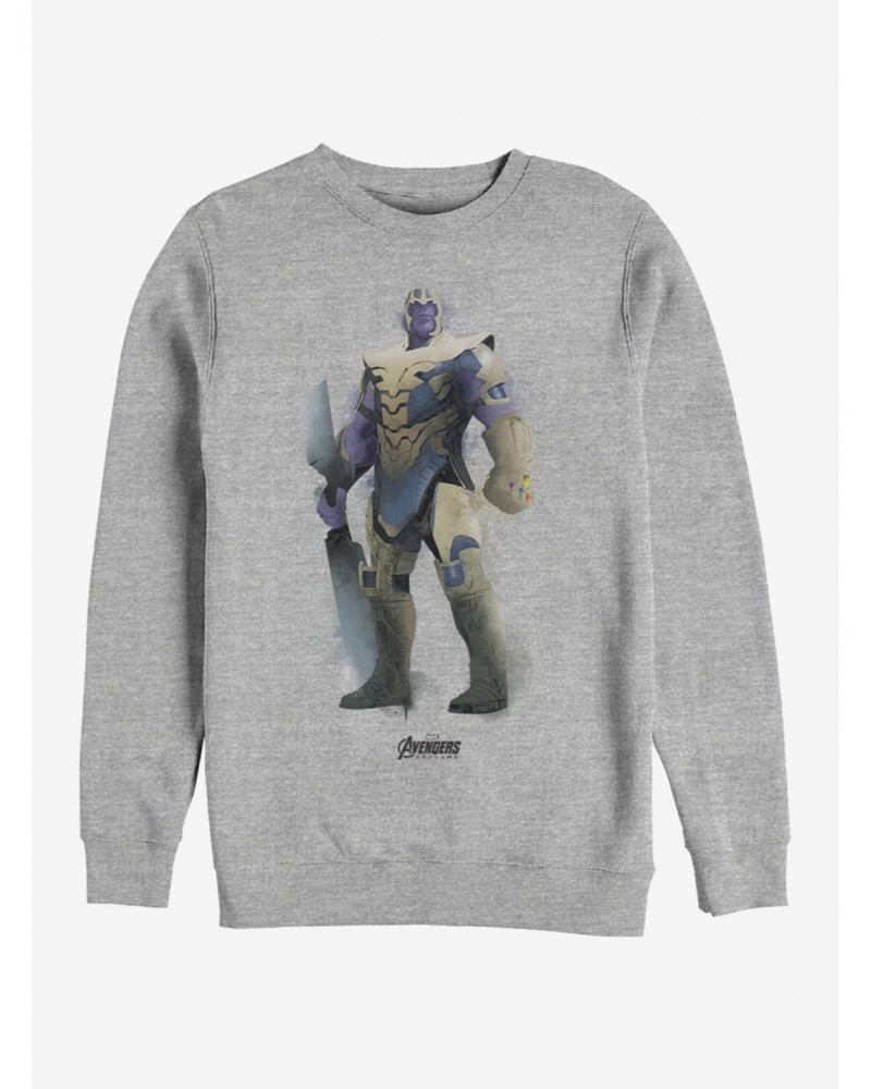 Marvel Avengers: Endgame Thanos Paint Heathered Sweatshirt $12.69 Sweatshirts