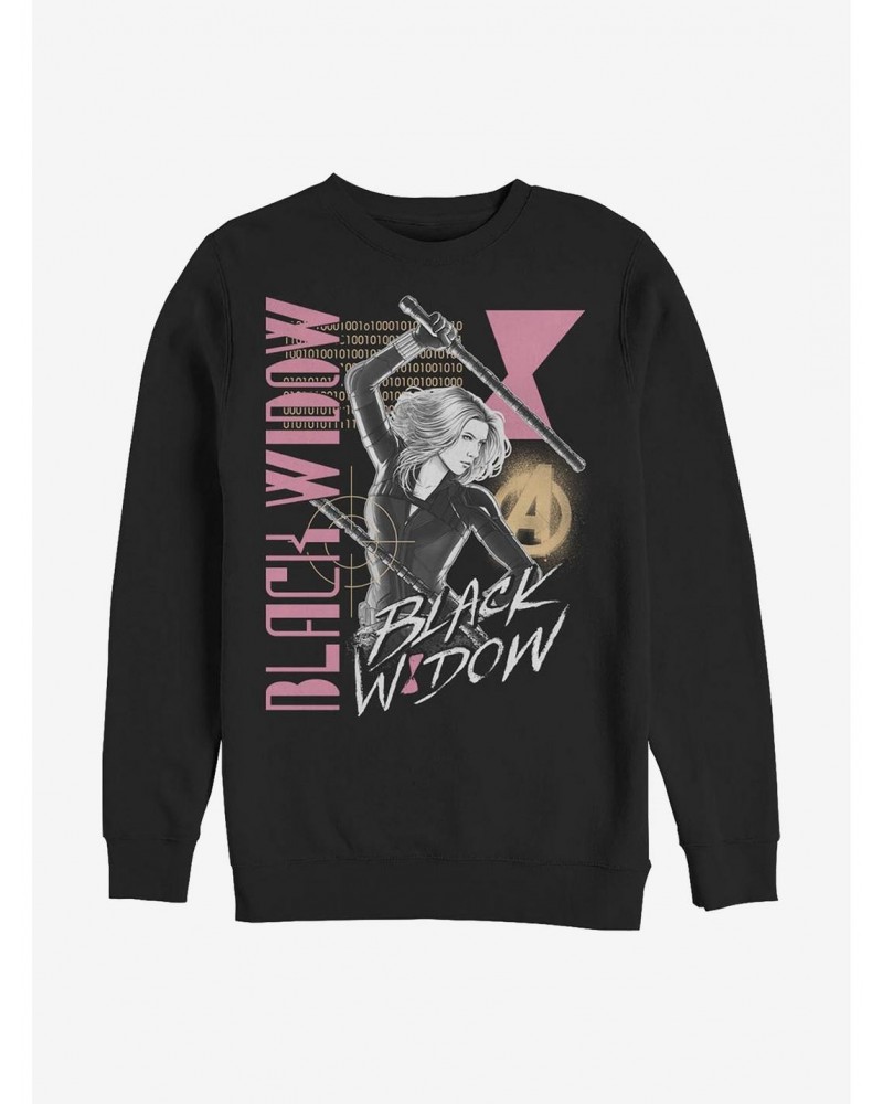 Marvel Black Widow Retro Crew Sweater $12.10 Sweaters