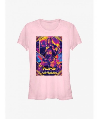 Marvel Thor: Love and Thunder Neon Poster Girls T-Shirt $9.76 T-Shirts