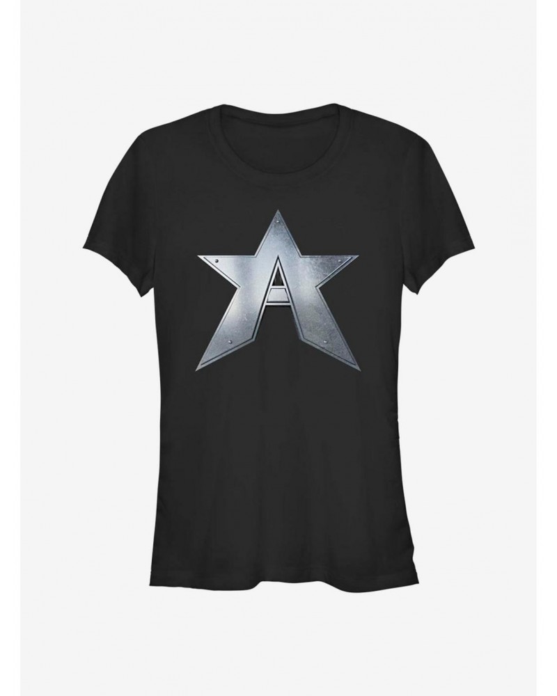 Marvel The Falcon And The Winter Soldier John Walker Captain Symbol Girls T-Shirt $8.37 T-Shirts