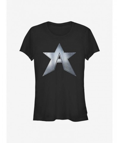 Marvel The Falcon And The Winter Soldier John Walker Captain Symbol Girls T-Shirt $8.37 T-Shirts