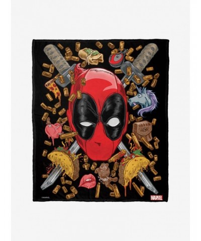 Marvel Deadpool Everything Deadpool Throw Blanket $22.76 Blankets