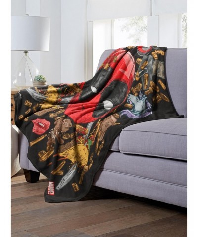 Marvel Deadpool Everything Deadpool Throw Blanket $22.76 Blankets