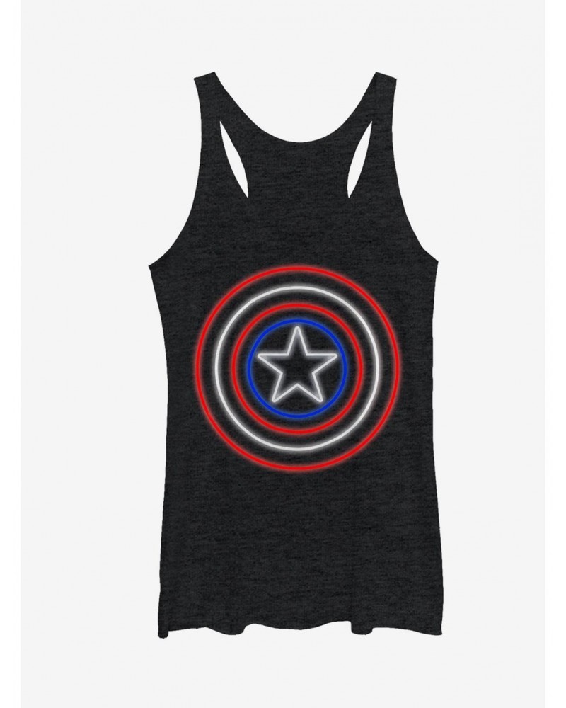 Marvel Captain America Shield Neon Light Girls Tanks $8.08 Tanks