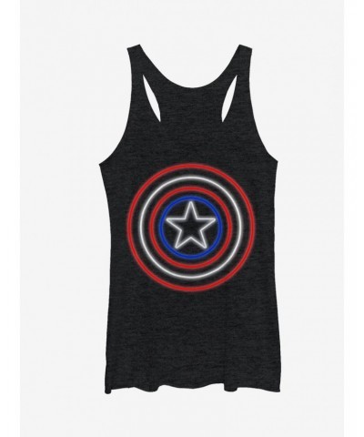 Marvel Captain America Shield Neon Light Girls Tanks $8.08 Tanks