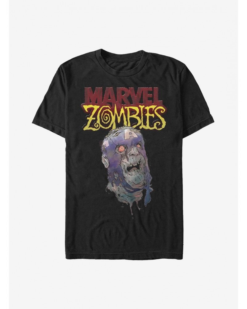 Marvel Zombies Head Of Captain America T-Shirt $8.22 T-Shirts