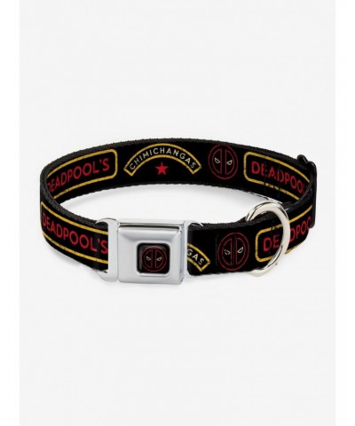 Marvel Deadpool Chimichangas Flames Seatbelt Dog Collar $10.53 Pet Collars