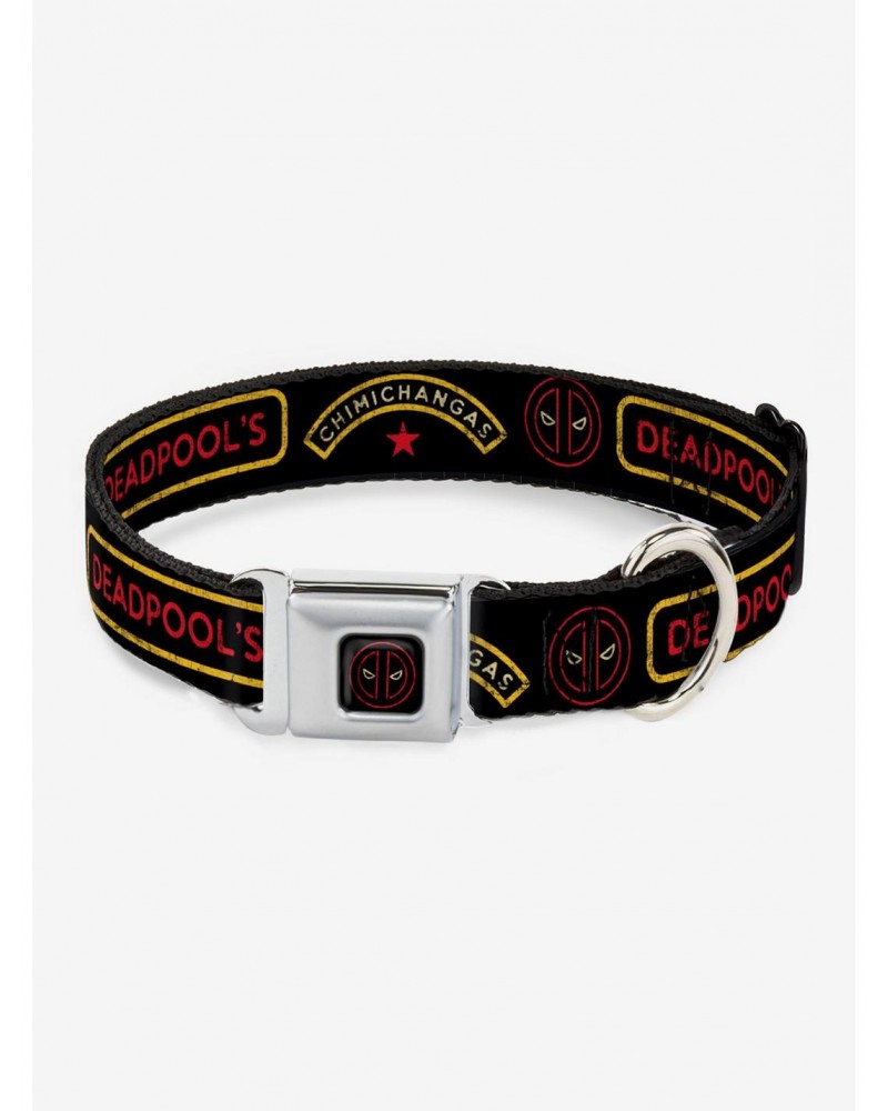 Marvel Deadpool Chimichangas Flames Seatbelt Dog Collar $10.53 Pet Collars