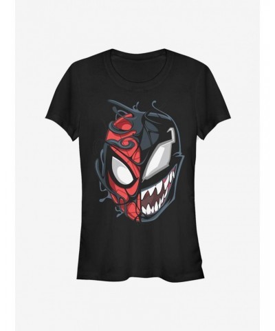 Marvel Spider-Man Venomized Mask Takeover Girls T-Shirt $8.37 T-Shirts