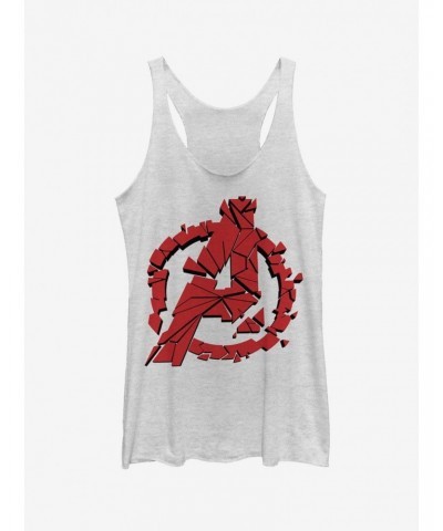 Marvel Avengers: Endgame Avengers Shattered Girls White Heathered Tank Top $6.42 Tops