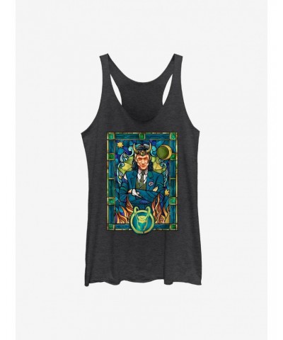 Marvel Loki Stained Glass Window Girls Tank $9.12 Tanks