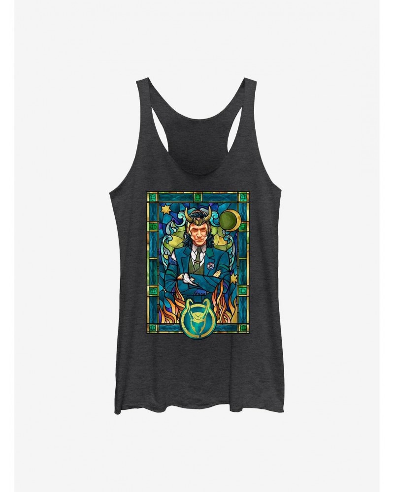 Marvel Loki Stained Glass Window Girls Tank $9.12 Tanks