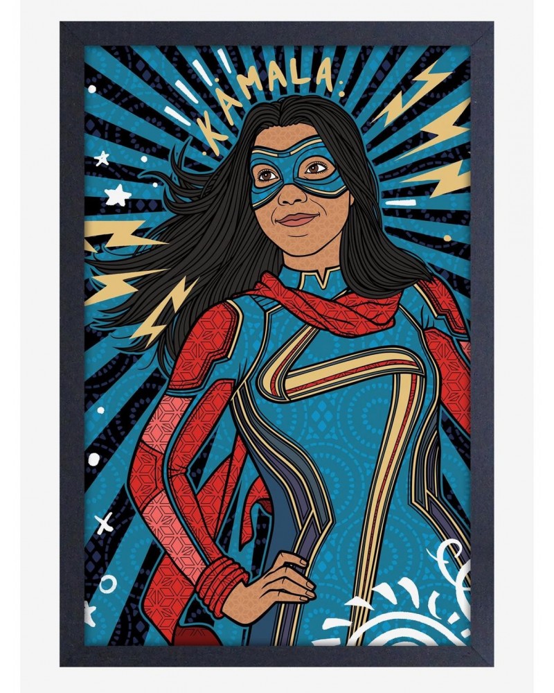 Marvel Miss Marvel Kamala Framed Wood Wall Art $12.20 Merchandises