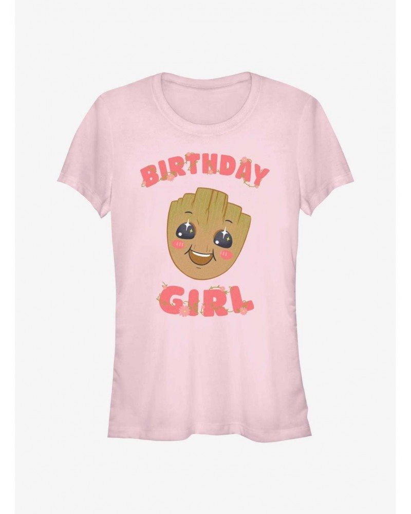 Marvel Guardians of the Galaxy Flowery Groot Birthday Girls T-Shirt $6.77 T-Shirts