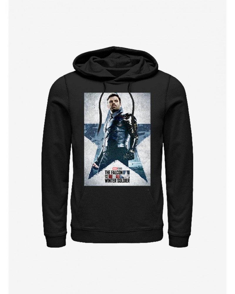 Marvel The Falcon And The Winter Soldier Bucky Soldier Poster Hoodie $16.52 Hoodies