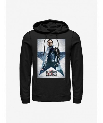 Marvel The Falcon And The Winter Soldier Bucky Soldier Poster Hoodie $16.52 Hoodies