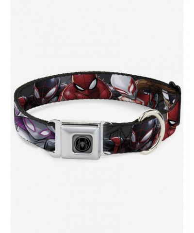 Marvel Spider-Man 6 Spider Hero Action Poses Seatbelt Buckle Dog Collar $10.21 Pet Collars