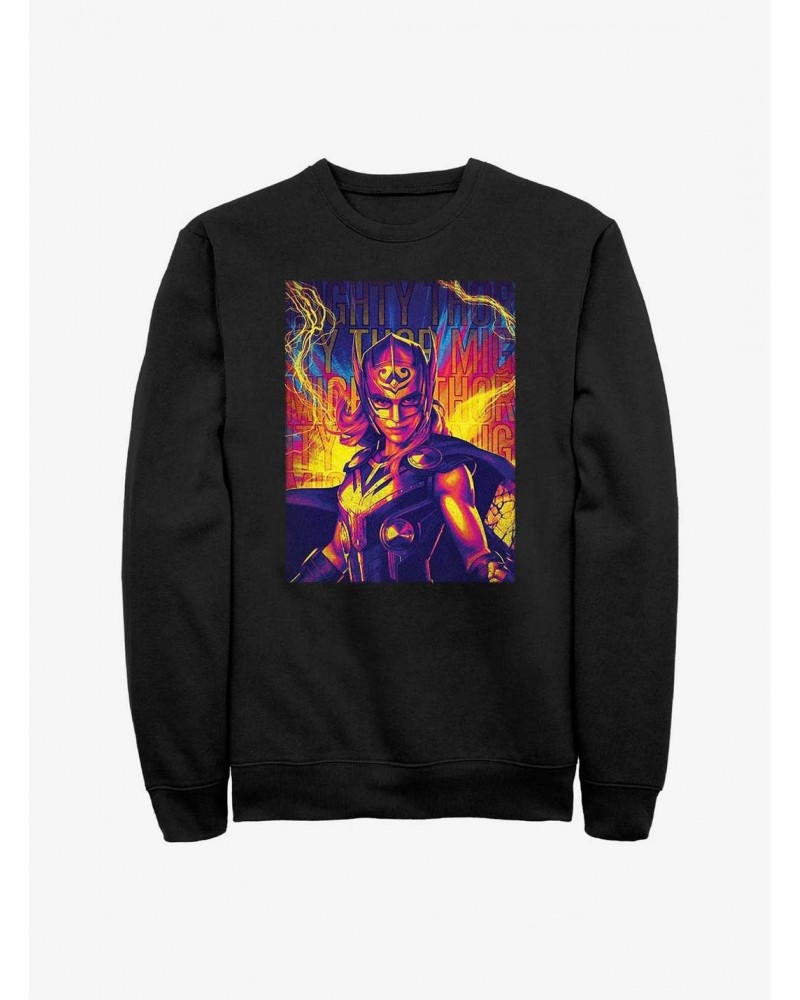 Marvel Thor: Love And Thunder Mighty Hero Lightning Sweatshirt $12.69 Sweatshirts