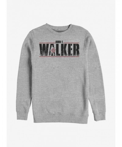 Marvel The Falcon And The Winter Soldier Walker Logo Painted Crew Sweatshirt $13.58 Sweatshirts