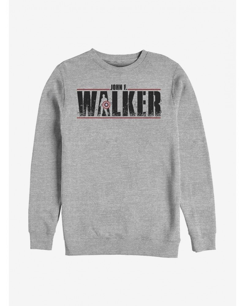 Marvel The Falcon And The Winter Soldier Walker Logo Painted Crew Sweatshirt $13.58 Sweatshirts