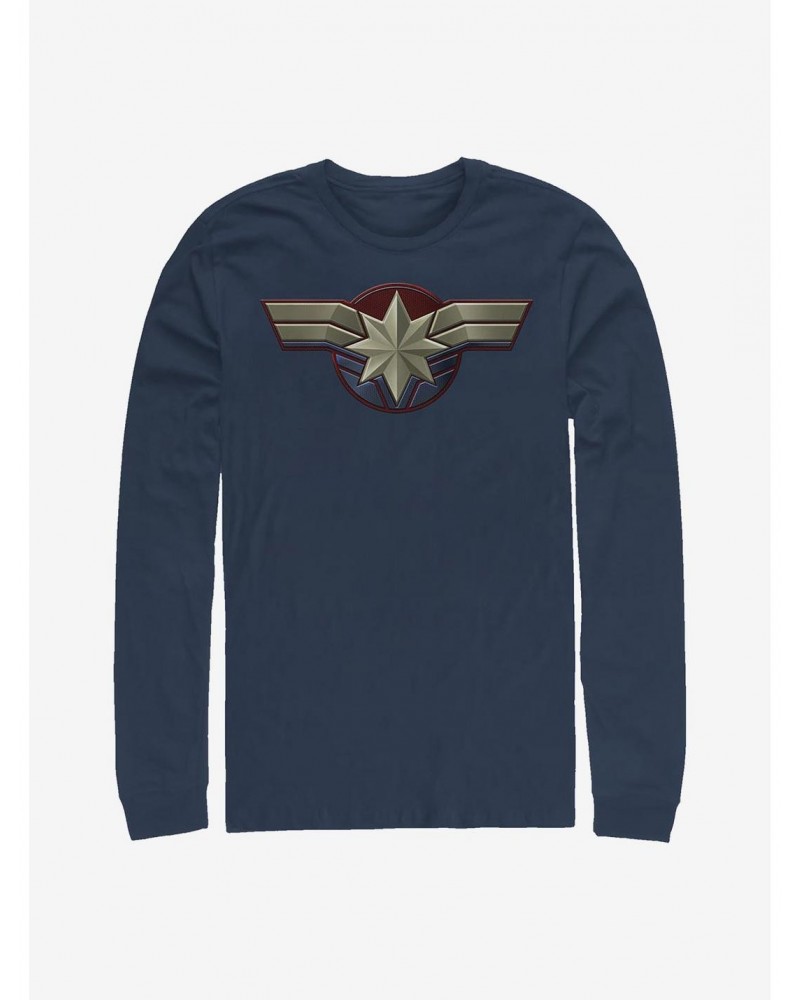 Marvel Captain Marvel Logo Long-Sleeve T-Shirt $8.42 T-Shirts