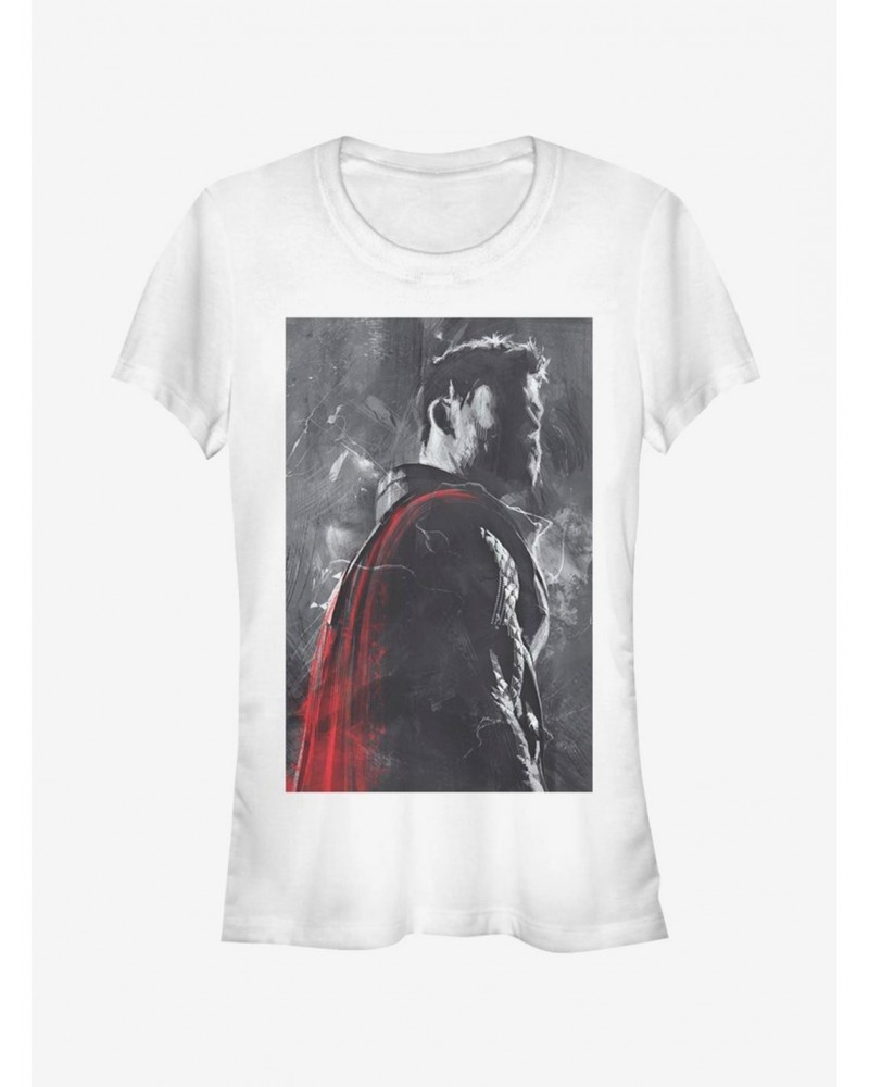 Marvel Avengers Endgame Thor Painted Girls White T-Shirt $9.76 T-Shirts