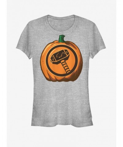 Marvel Halloween Thor Hammer Pumpkin Girls T-Shirt $6.97 T-Shirts