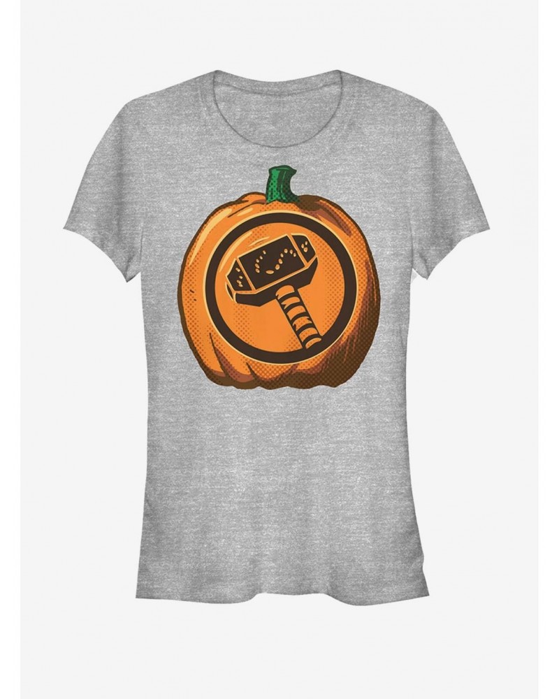 Marvel Halloween Thor Hammer Pumpkin Girls T-Shirt $6.97 T-Shirts