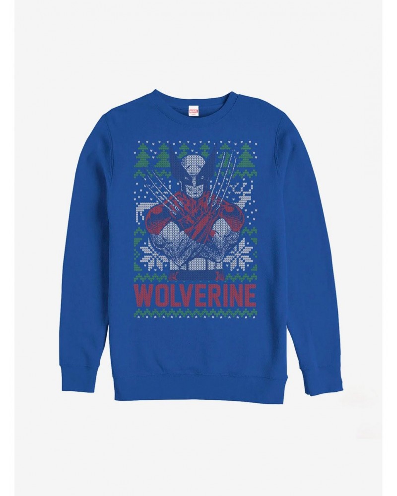 Marvel X-Men Wolverine Ugly Christmas Sweater Sweatshirt $12.10 Sweatshirts