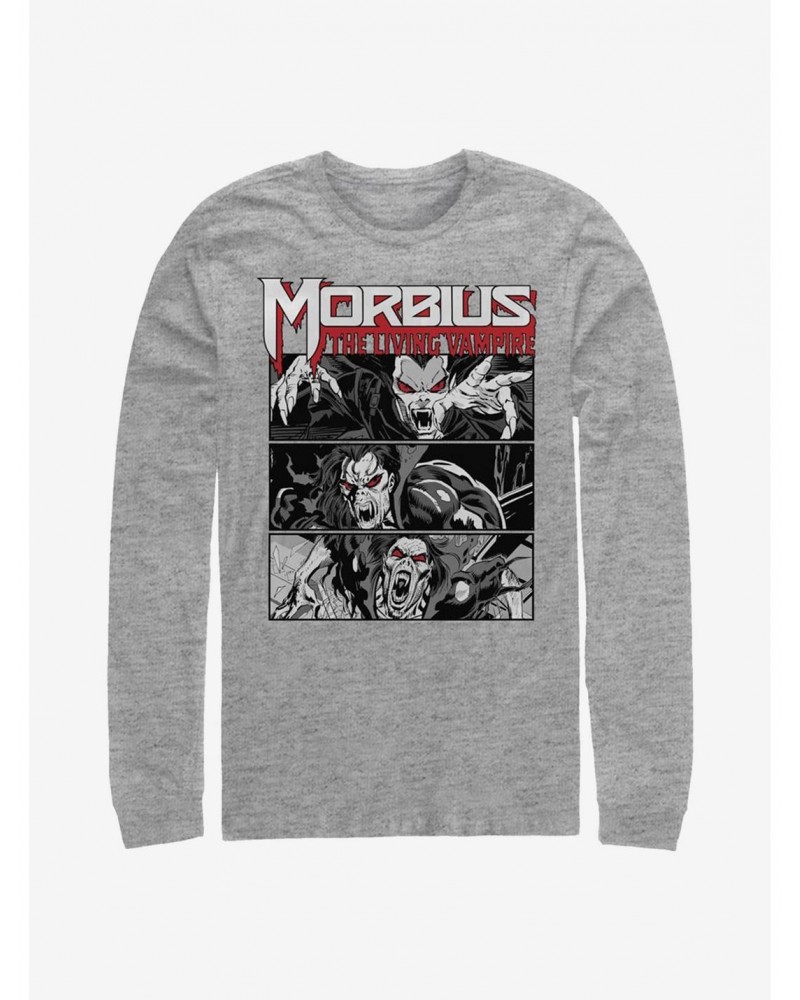 Marvel Morbius The Living Vampire Panels Long-Sleeve T-Shirt $12.90 T-Shirts