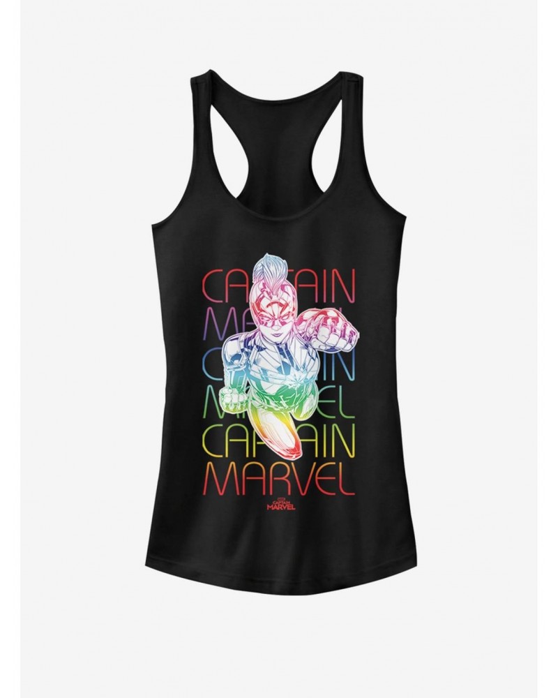 Marvel Captain Marvel Rainbow Power Girls Tank $7.17 Tanks