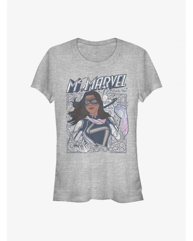 Marvel Ms. Marvel Doodle Kamala Girls T-Shirt $8.37 T-Shirts