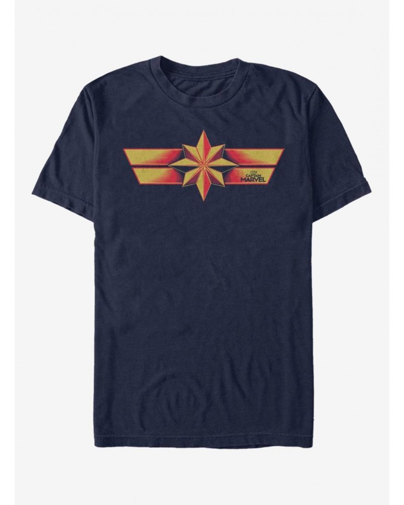 Marvel Captain Marvel Capt. Marvel Gold Emblem T-Shirt $6.31 T-Shirts