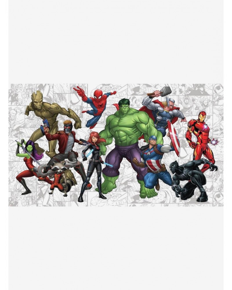 Marvel Heroes Chair Rail Prepasted Mural $65.16 Murals