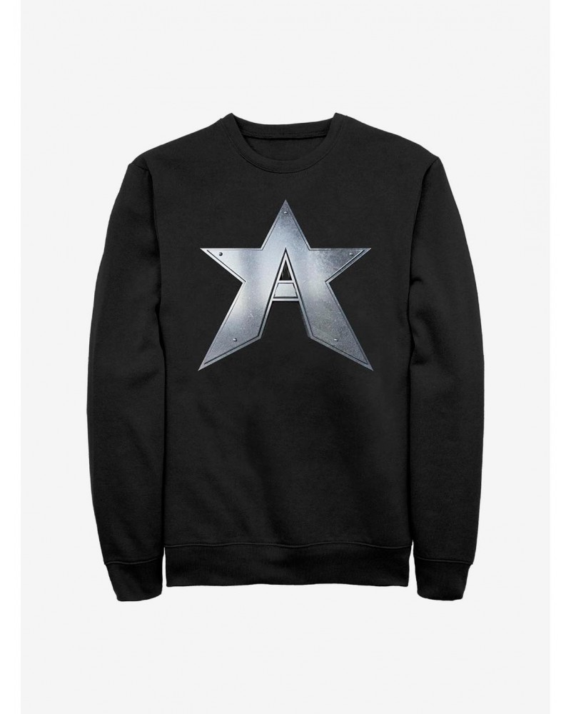 Marvel The Falcon And The Winter Soldier John Walker Captain Symbol Crew Sweatshirt $10.63 Sweatshirts