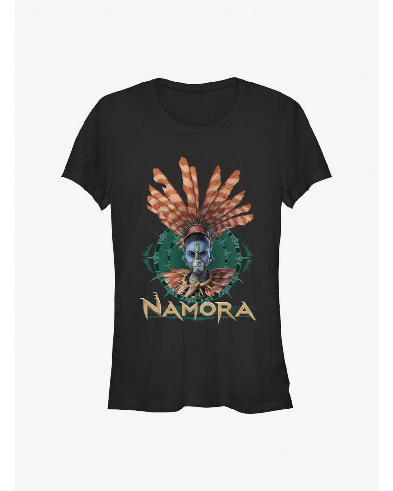 Marvel Black Panther: Wakanda Forever Namora Fin Crown Portrait Girls T-Shirt $6.18 T-Shirts