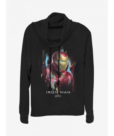 Marvel Avengers: Endgame Iron Man Portrait Cowlneck Long-Sleeve Girls Top $11.14 Tops