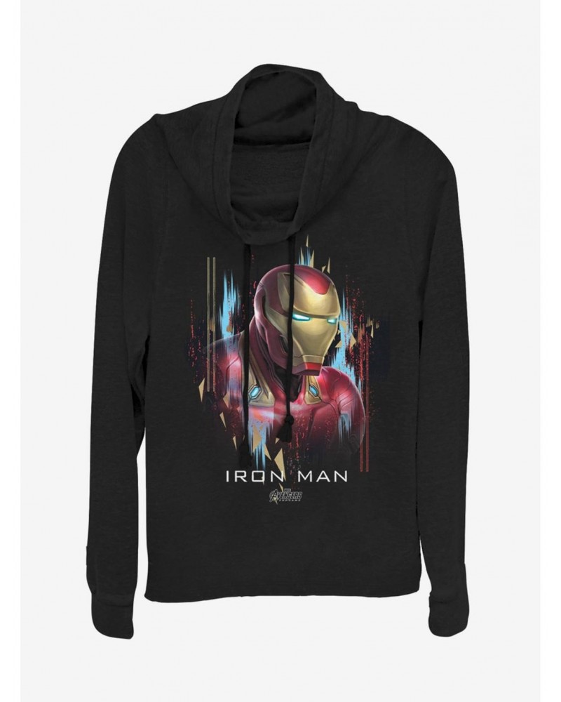 Marvel Avengers: Endgame Iron Man Portrait Cowlneck Long-Sleeve Girls Top $11.14 Tops