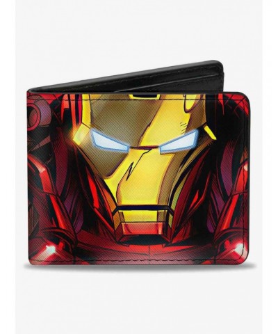 Marvel Iron Man Face Chest Arc Reactor Close Up Bifold Wallet $8.78 Wallets