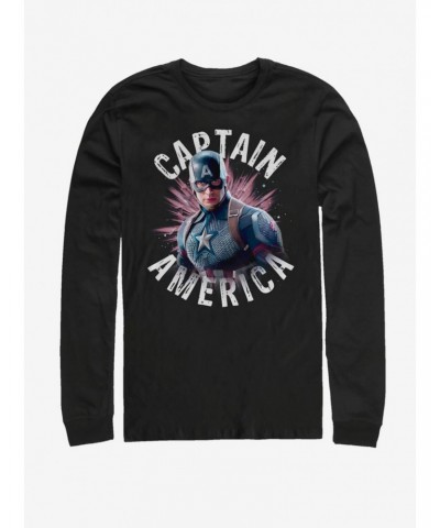 Marvel Avengers: Endgame Captain America Burst Long-Sleeve T-Shirt $10.53 T-Shirts