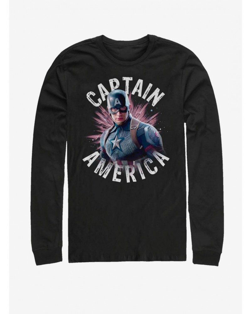 Marvel Avengers: Endgame Captain America Burst Long-Sleeve T-Shirt $10.53 T-Shirts